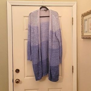 Ombre Blue Lightweight Cardigan by  INC, Size 2X
